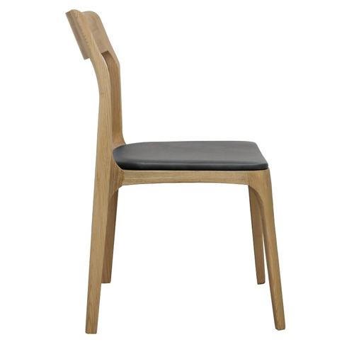 Carson Dining Chair - Natural + Black Leather