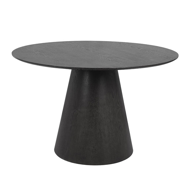 Carter Black Round Dining Table - 1200