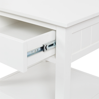 Casey White Bedside Table - 1 Drawer