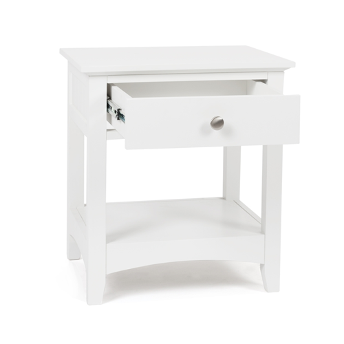 Casey White Bedside Table - 1 Drawer