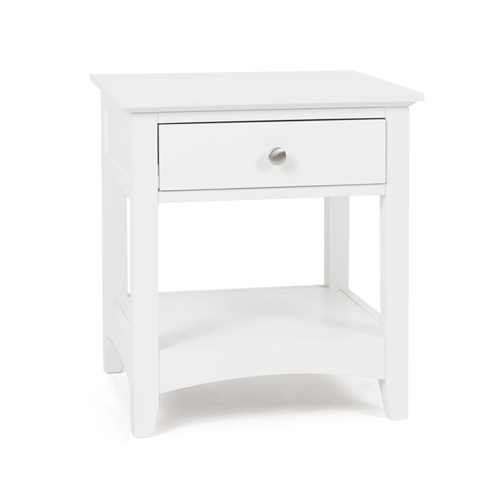 Casey White Bedside Table - 1 Drawer