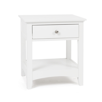 Casey White Bedside Table - 1 Drawer