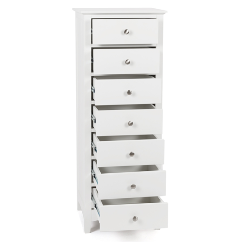 Casey White Bedroom Drawers - Slim