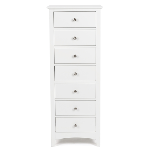 Casey White Bedroom Drawers - Slim