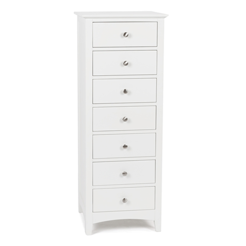 Casey White Bedroom Drawers - Slim