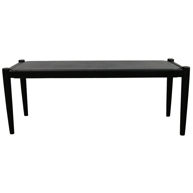 Catania Black Leather Bench