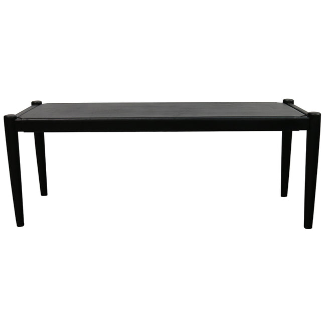 Catania Black Leather Bench