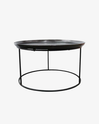 Cezar Round Metal Coffee Table - Antique Black