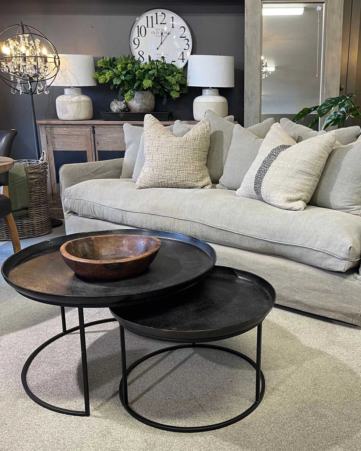 Cezar Nest of 2 Coffee Tables - Antique Black