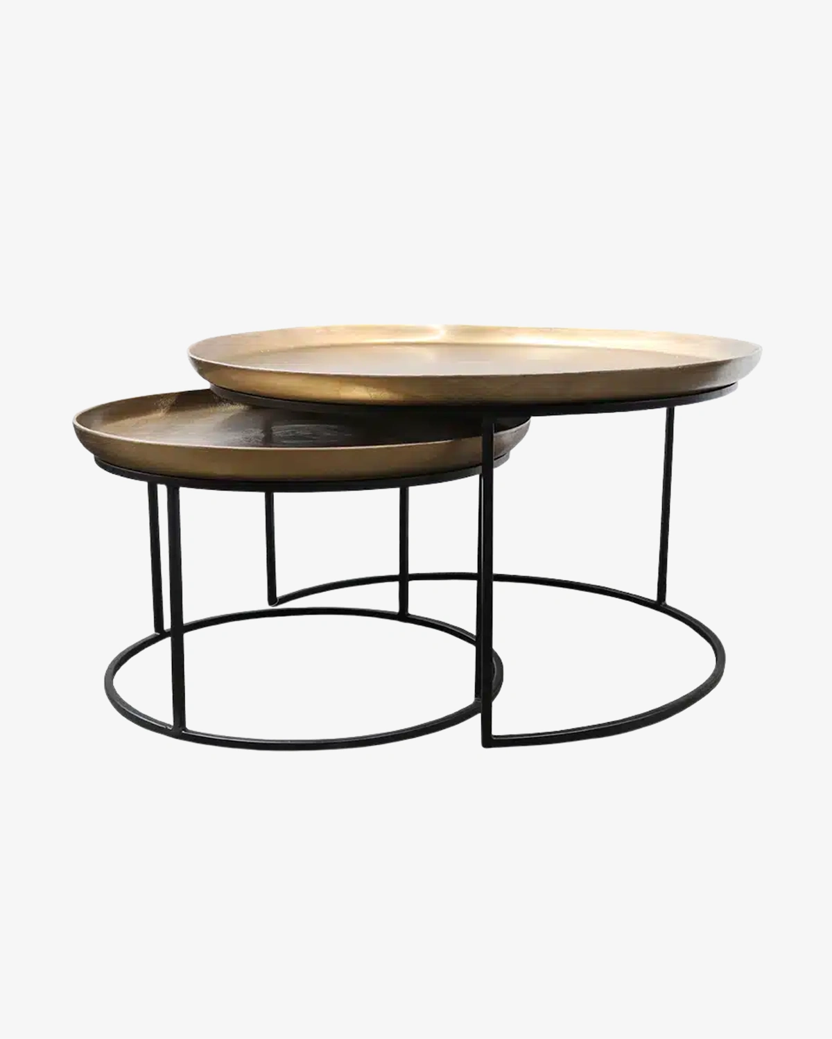 Cezar Nest of 2 Coffee Tables - Antique Brass