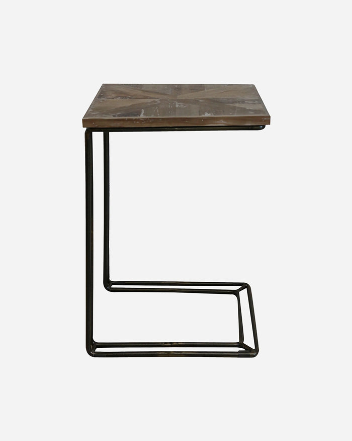 Coastal L Shape Sofa Table -  Parquet Top