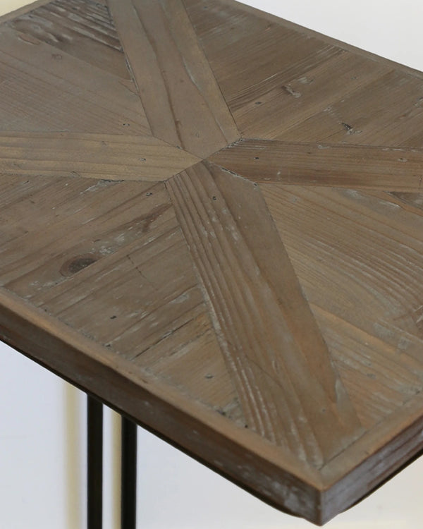 Coastal L Shape Sofa Table -  Parquet Top