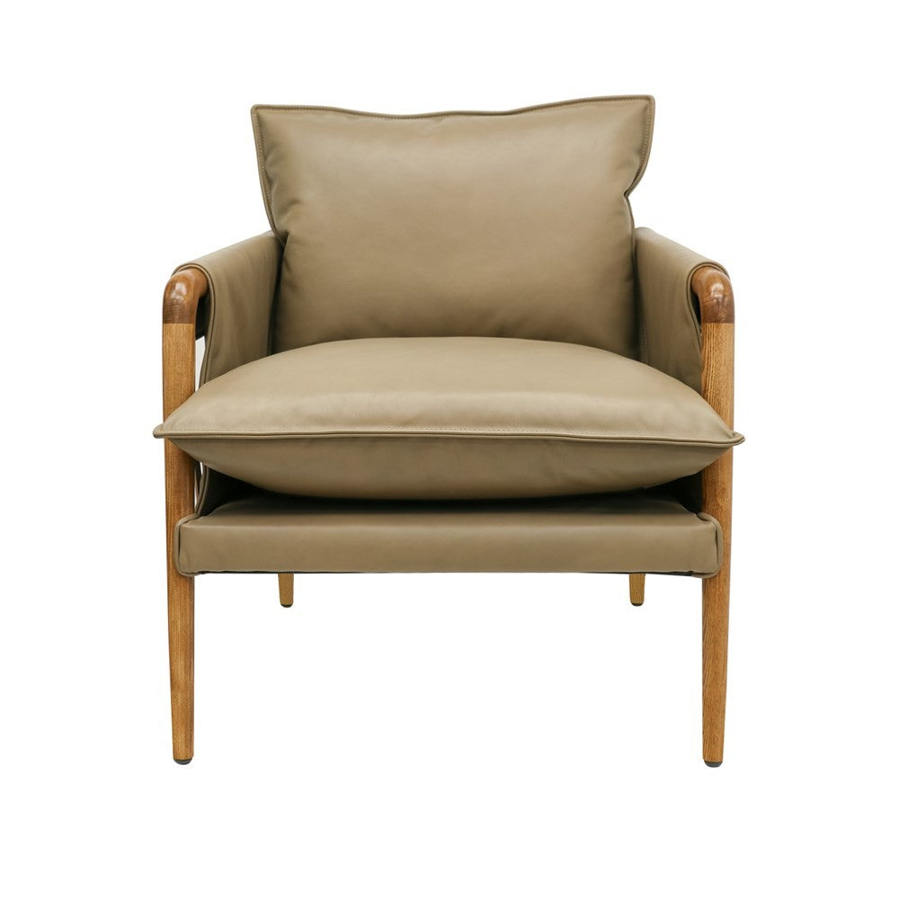 Conan Leather Armchair Beige Greenslades Furniture