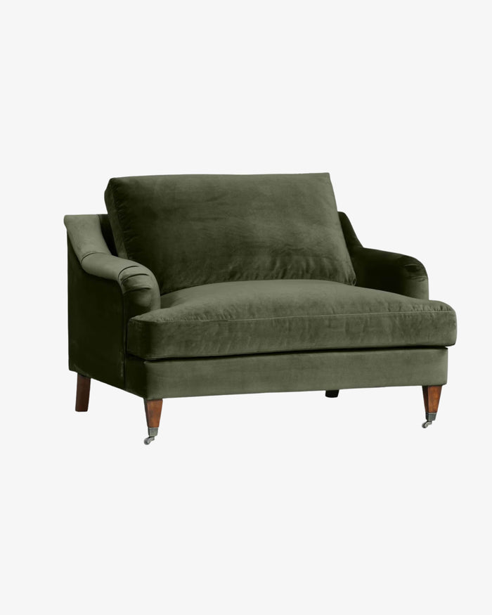 Thorndon Armchair - Olive Velvet