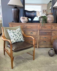 Juniper Armchair - Olive Canvas & Leather