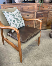 Juniper Armchair - Olive Canvas & Leather