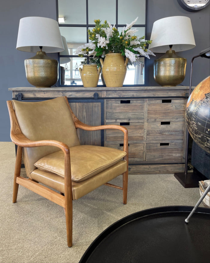 Juniper Leather Armchair - Tan