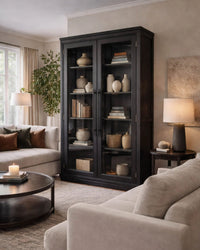 Montrose Black Display Cabinet - American White Oak