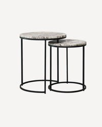 Monaco Marble Nesting Side Tables - Alaska
