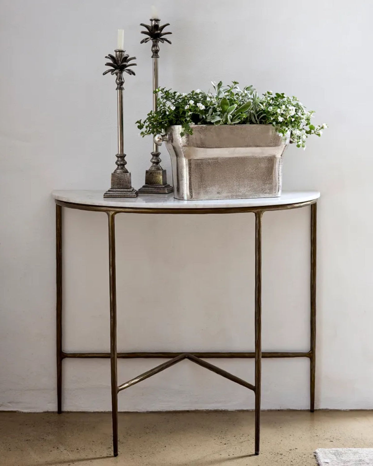 Half Round Marble Console