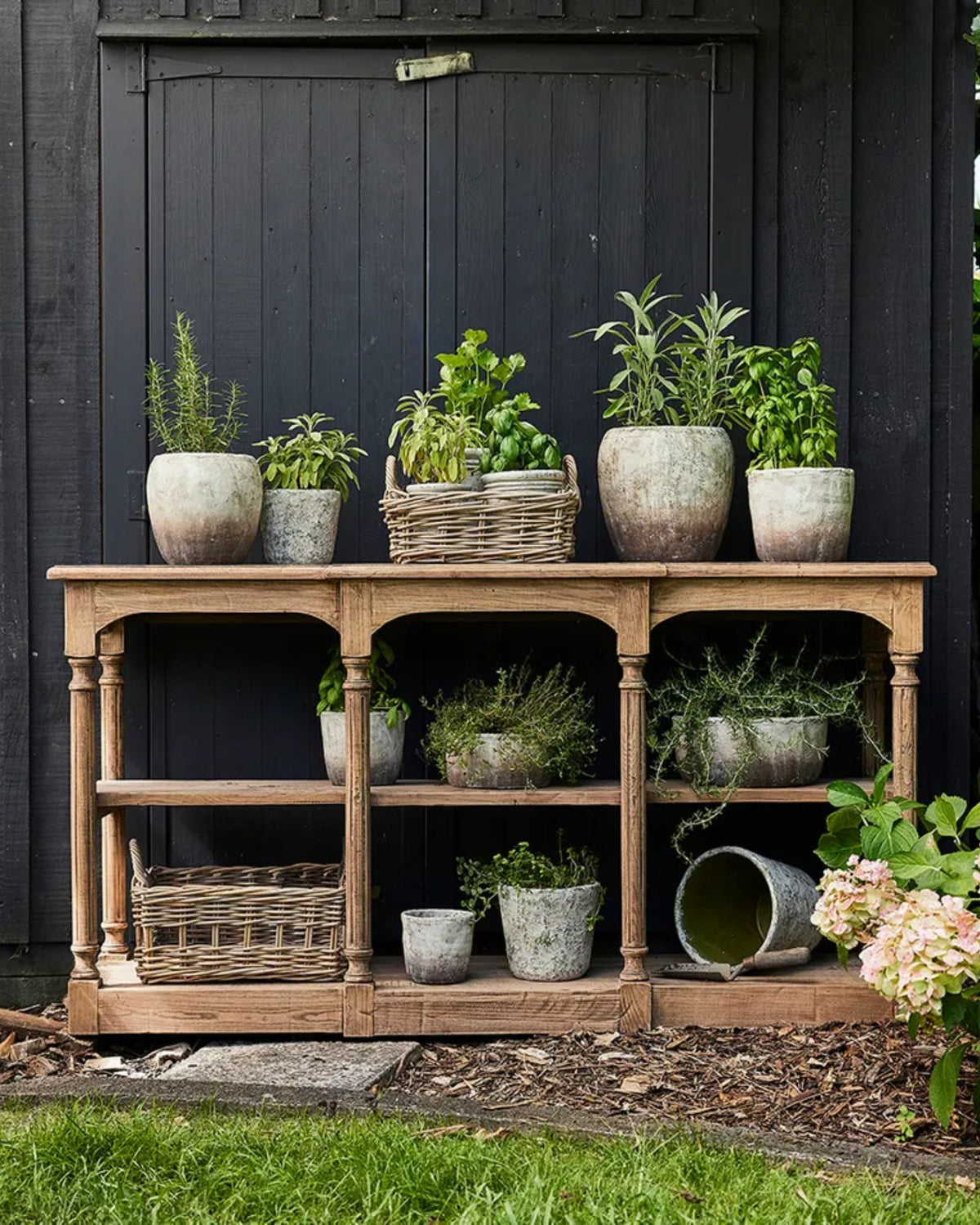 Breakfront Oak Hall Table