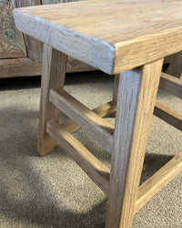 Malaga Wooden Elm Side Table Stool - Rectangle