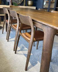 Eden Leather Dining Chair - Tan Leather - Brown Ash