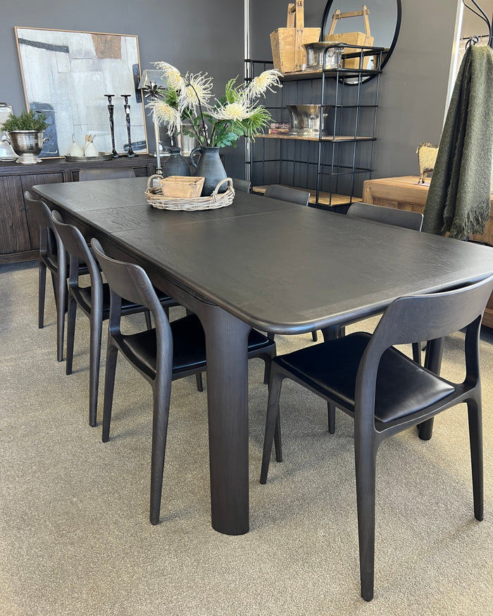 Austin Double Extension Dining Table - 2.2m - 2.7m - 3.2m - Black