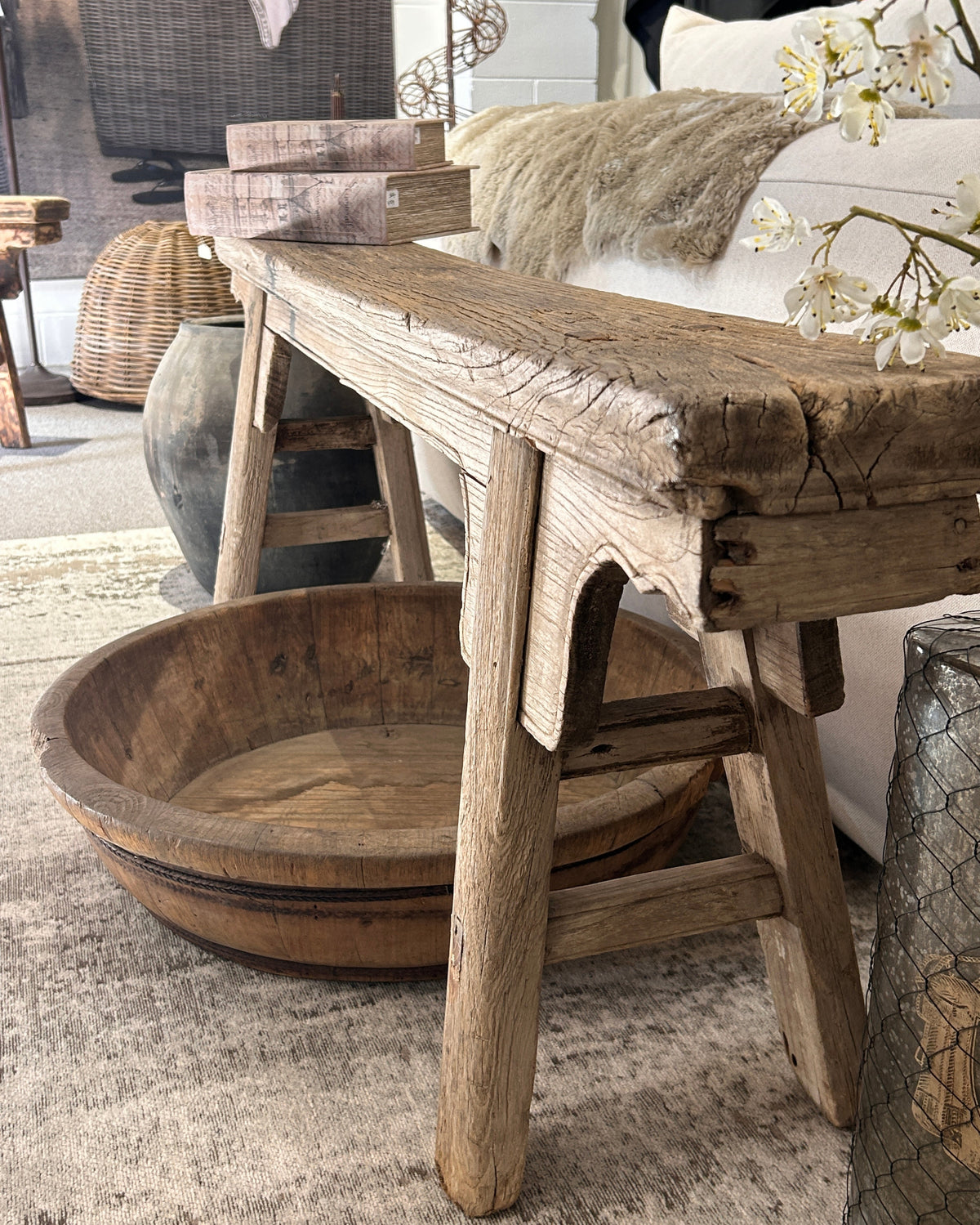 Rustic Wooden Original Bench Seat