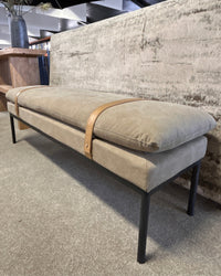 Bayley Bench with Leather Straps - Moss