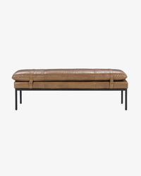 Bayley Leather Bench with Straps - Toffee Brown