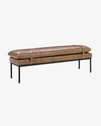 Bayley Leather Bench with Straps - Toffee Brown