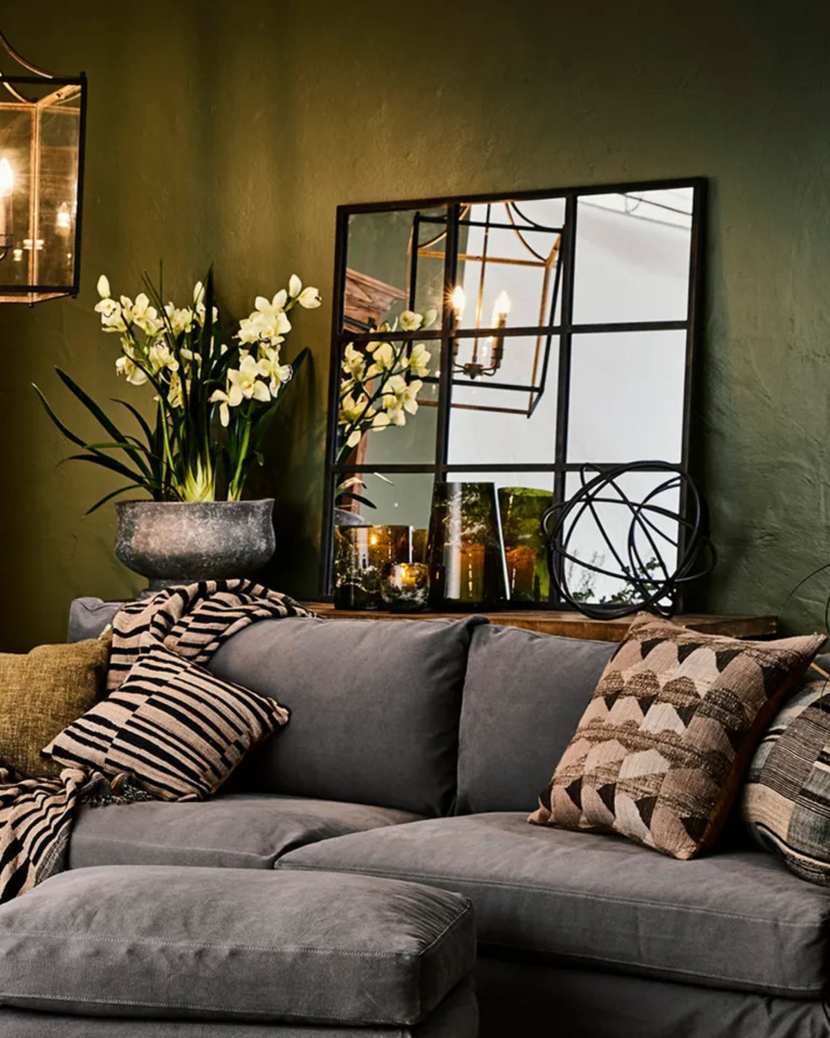 Square Iron Grid Mirror - 100CM