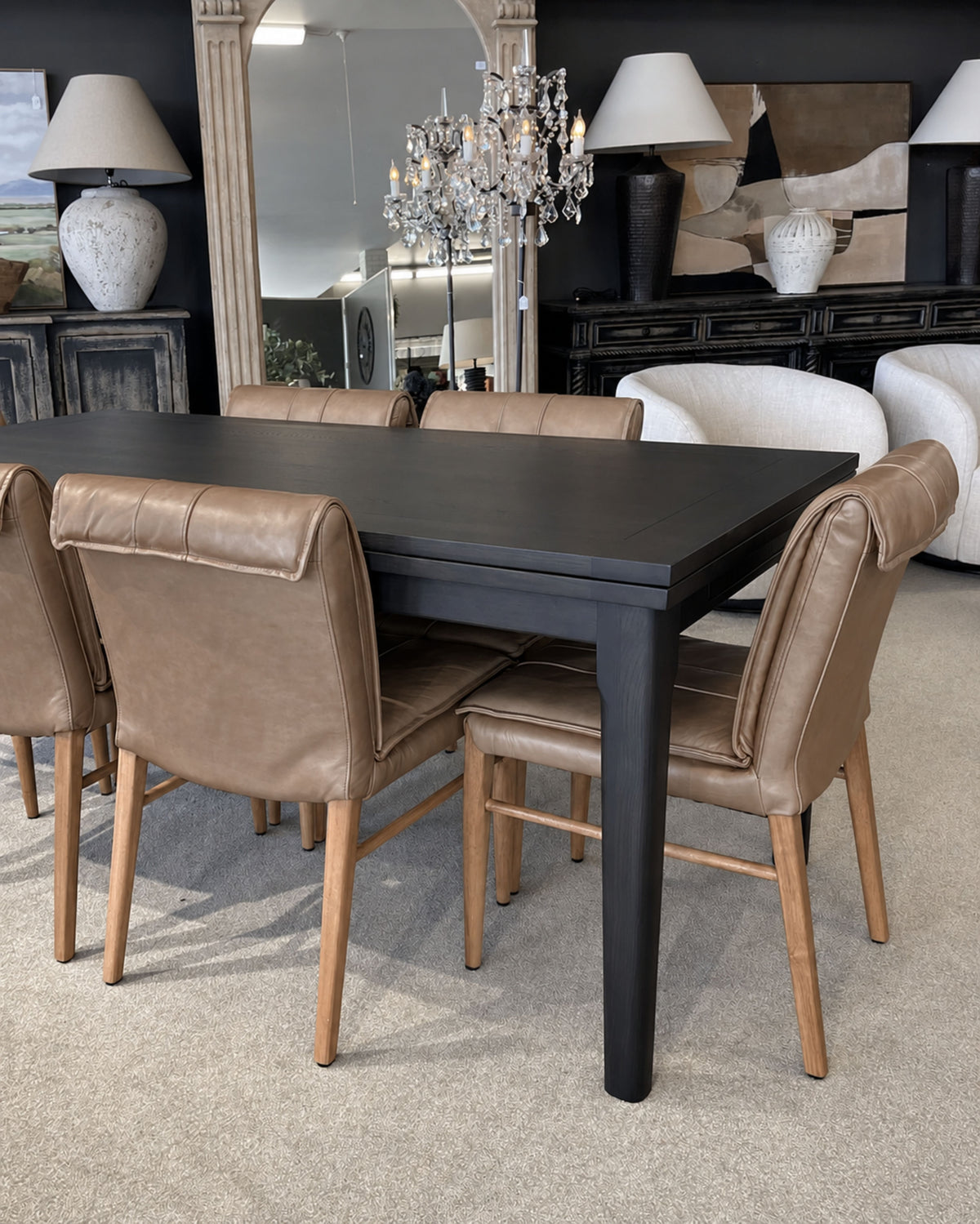 Maxson Leather Dining Chair - Toffee Brown Leather