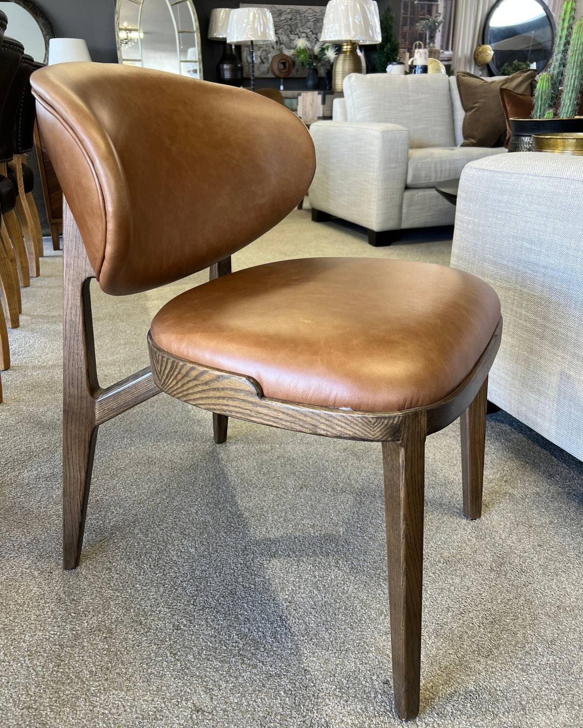 Aspen Brown Leather Dining Chair
