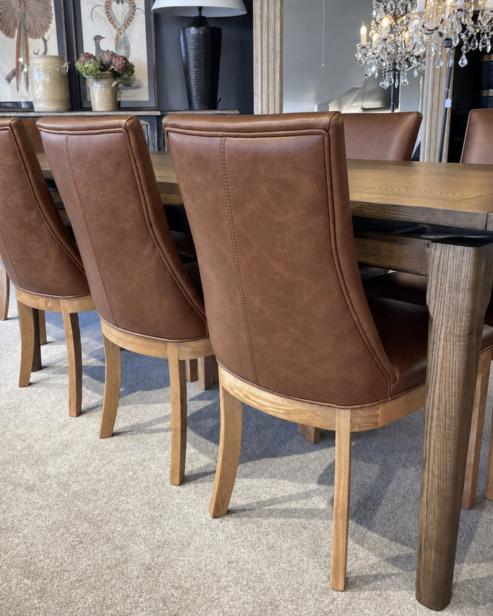 Boston Brown Leather Dining Chair