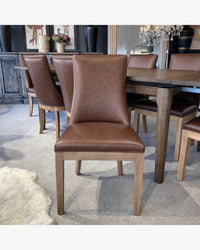 Boston Brown Leather Dining Chair