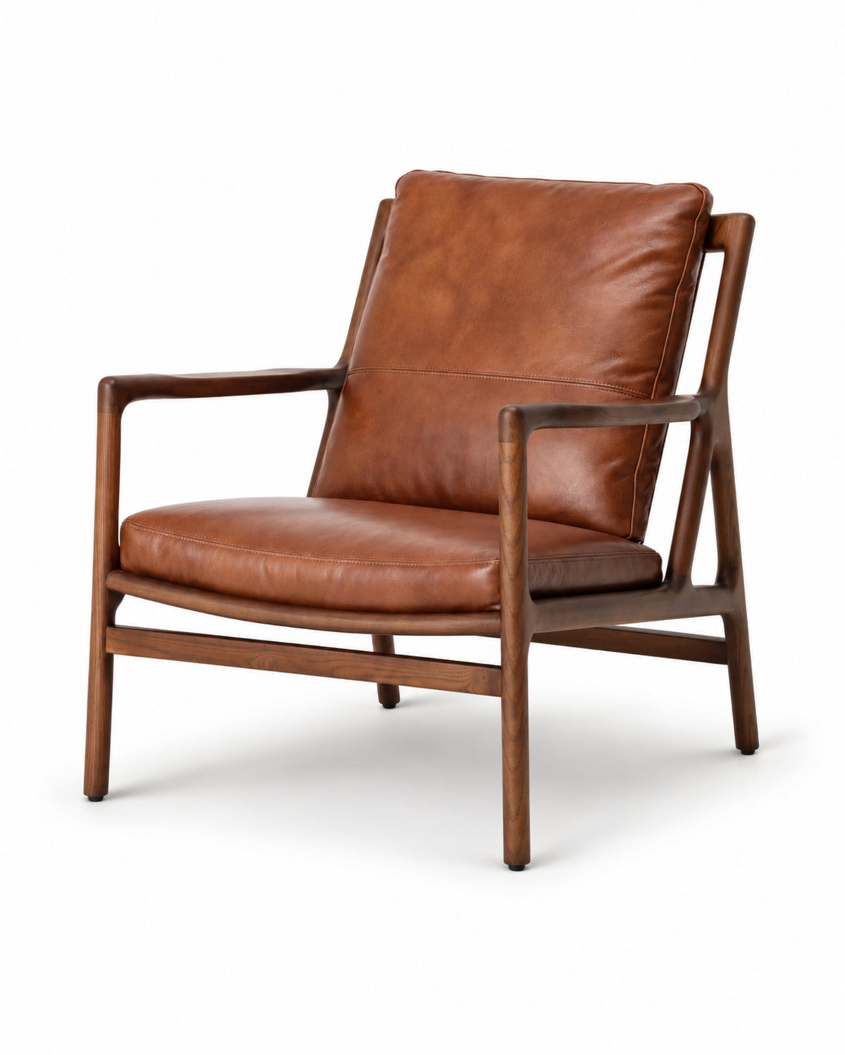 Milan Armchair - Brown Leather - Chocolate Ash