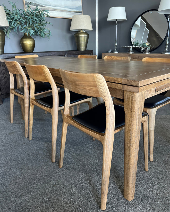Eden Leather Dining Chair - Aged Leather - Natural Ash