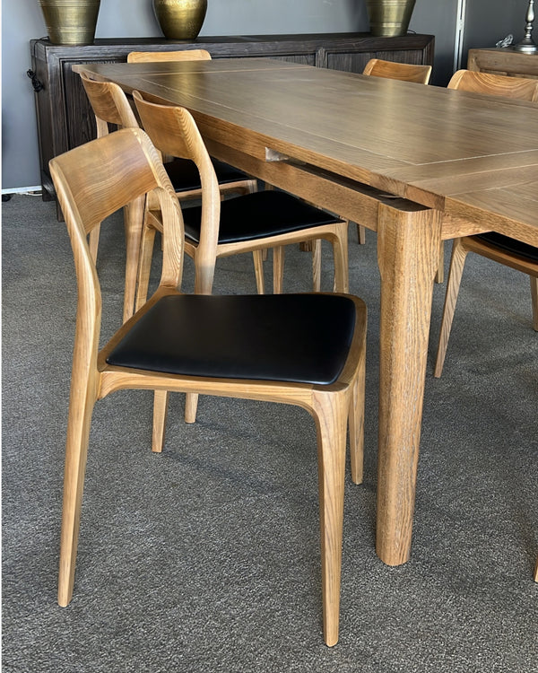 Eden Leather Dining Chair - Aged Leather - Natural Ash