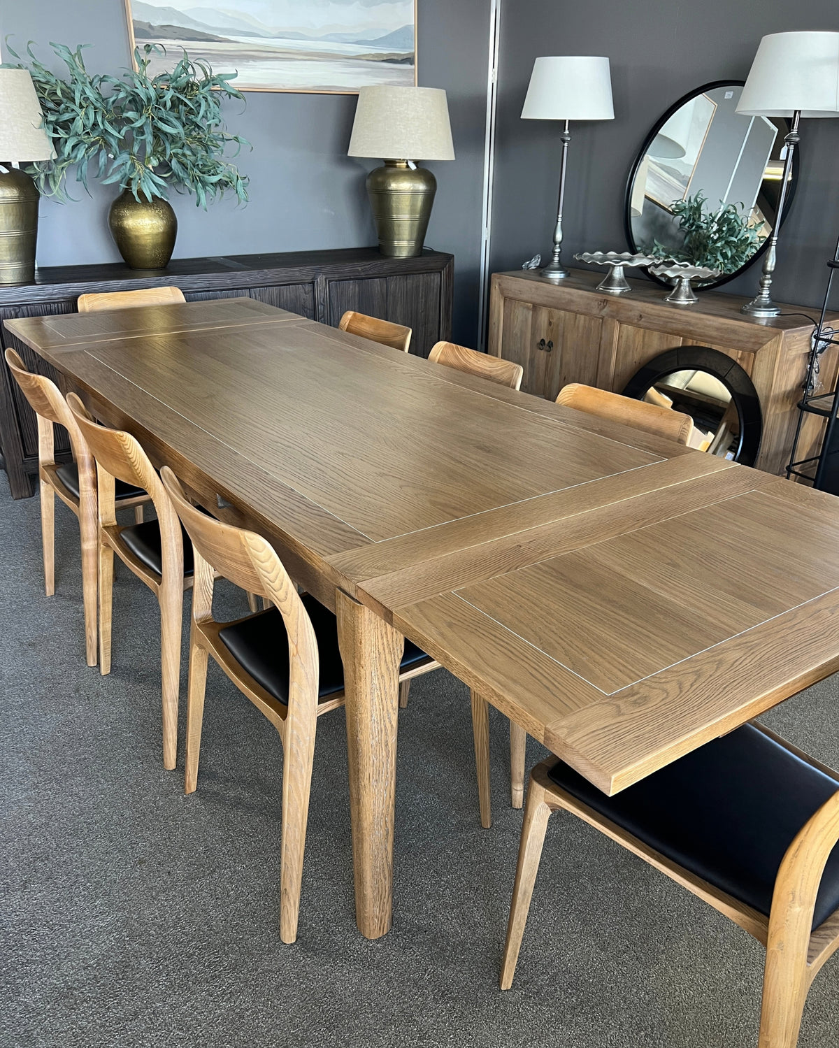 Hartley Double Extension Dining Table - 1.8m - 2.3m - 2.8m - Natural Oak