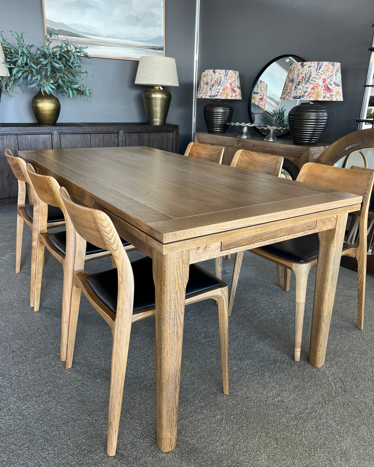 Hartley Double Extension Dining Table - 1.8m - 2.3m - 2.8m - Natural Oak