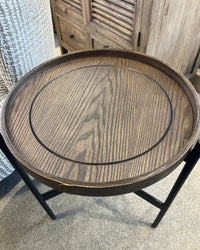 Corelli Round Side Table - Light Walnut