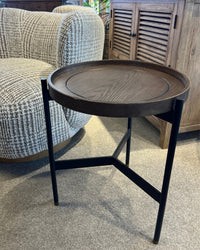 Corelli Round Side Table - Light Walnut