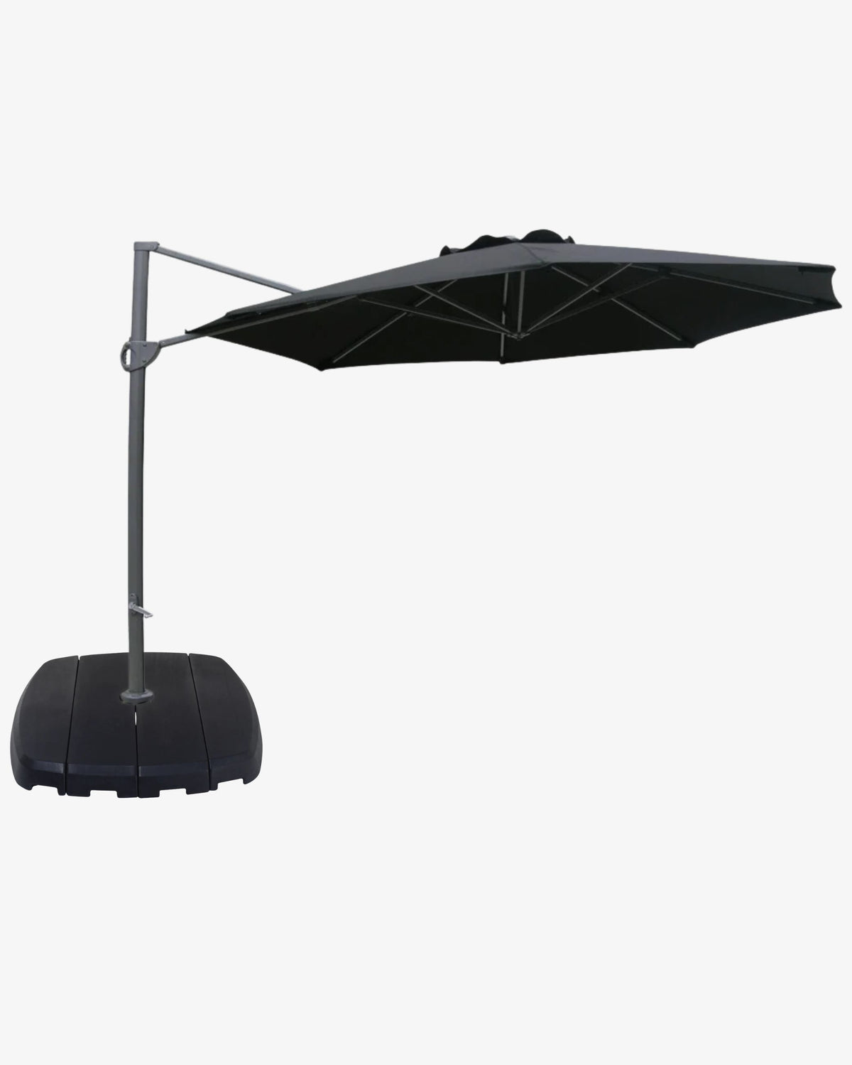 Shelta Navare Cantilever Umbrella + 4 Piece Resin Base - O'bravia™ Fabric - 3.3m Octagonal - Black