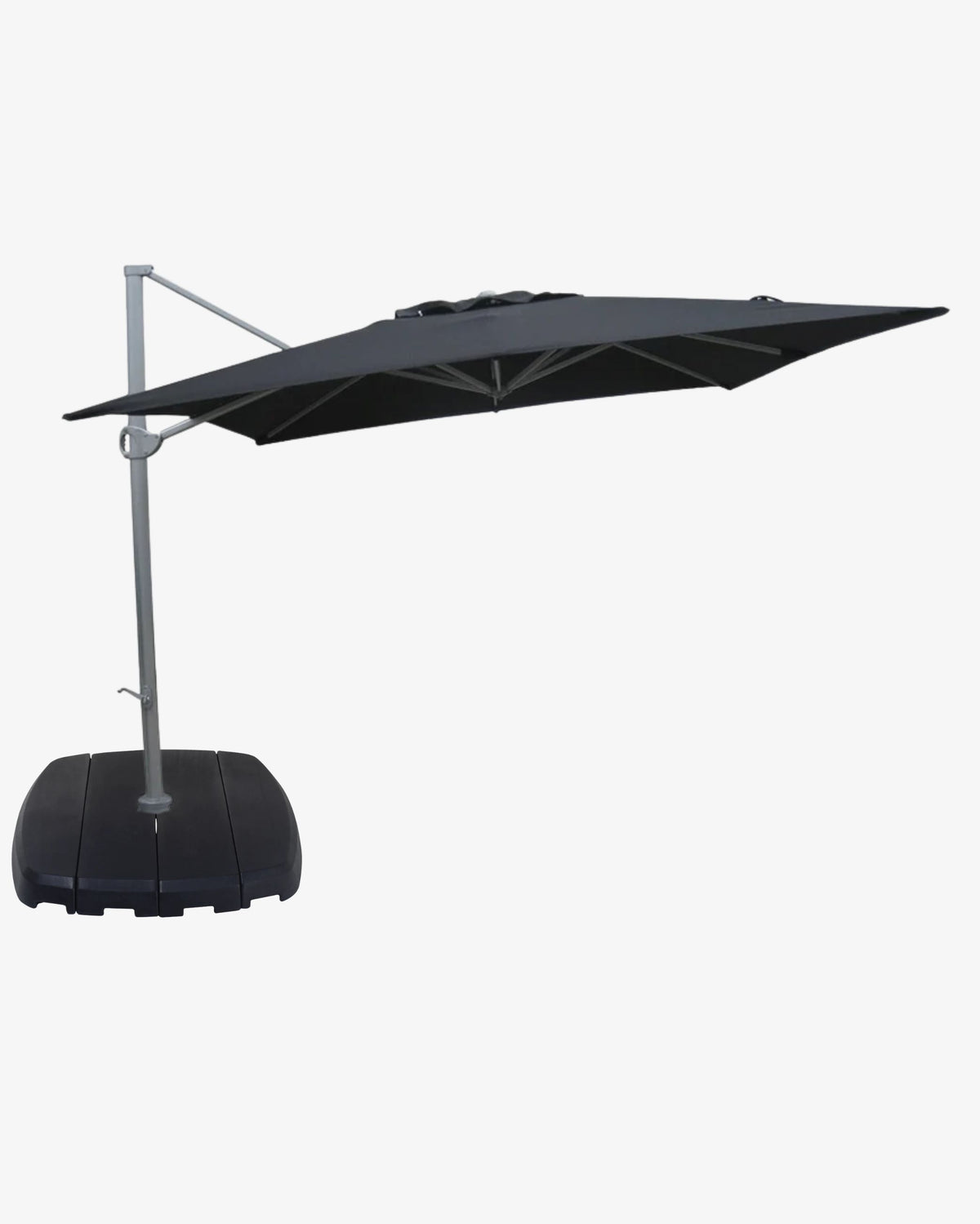 Shelta Navare Cantilever Umbrella + 4 Piece Resin Base - O'bravia™ Fabric - 2.8m Square - Black