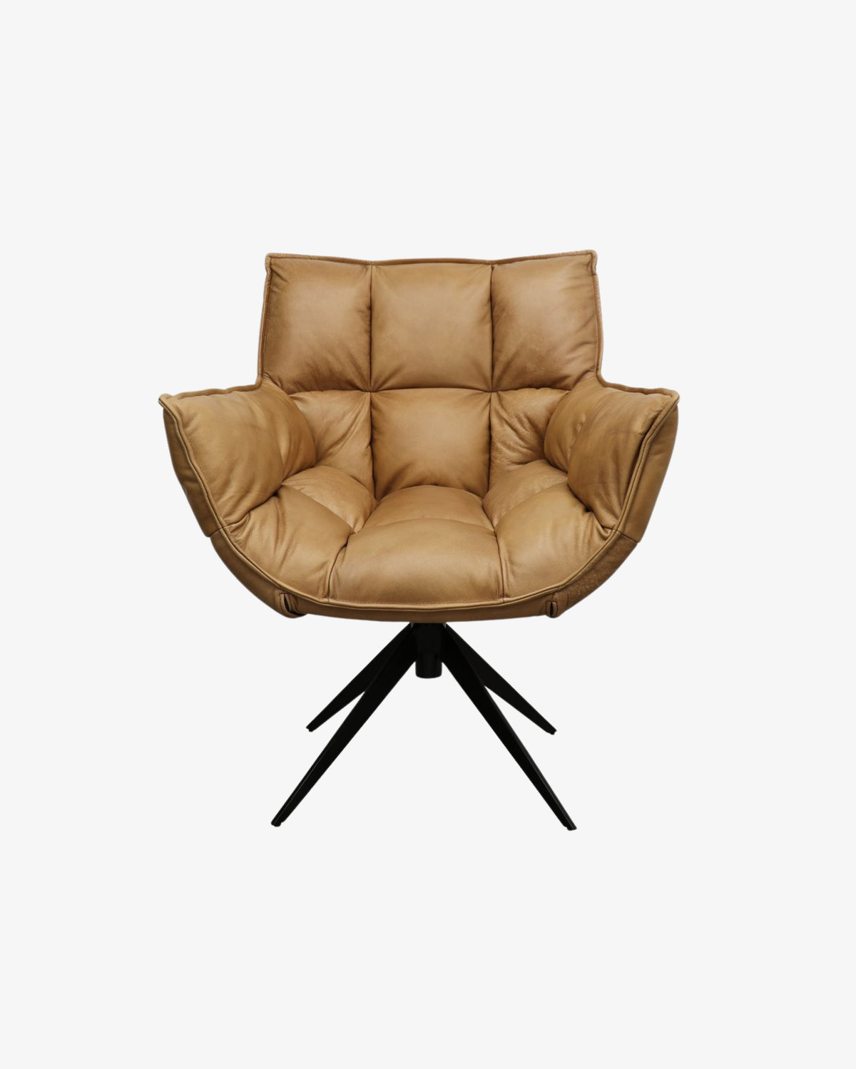 Memphis Swivel Armchair - Tan Leather