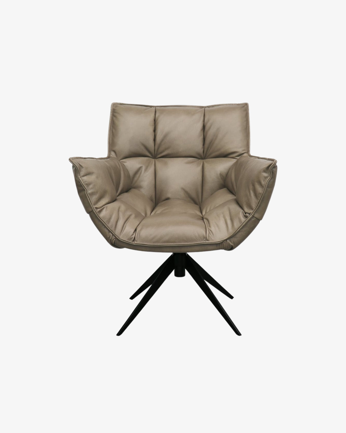 Memphis Swivel Armchair - Beige Leather