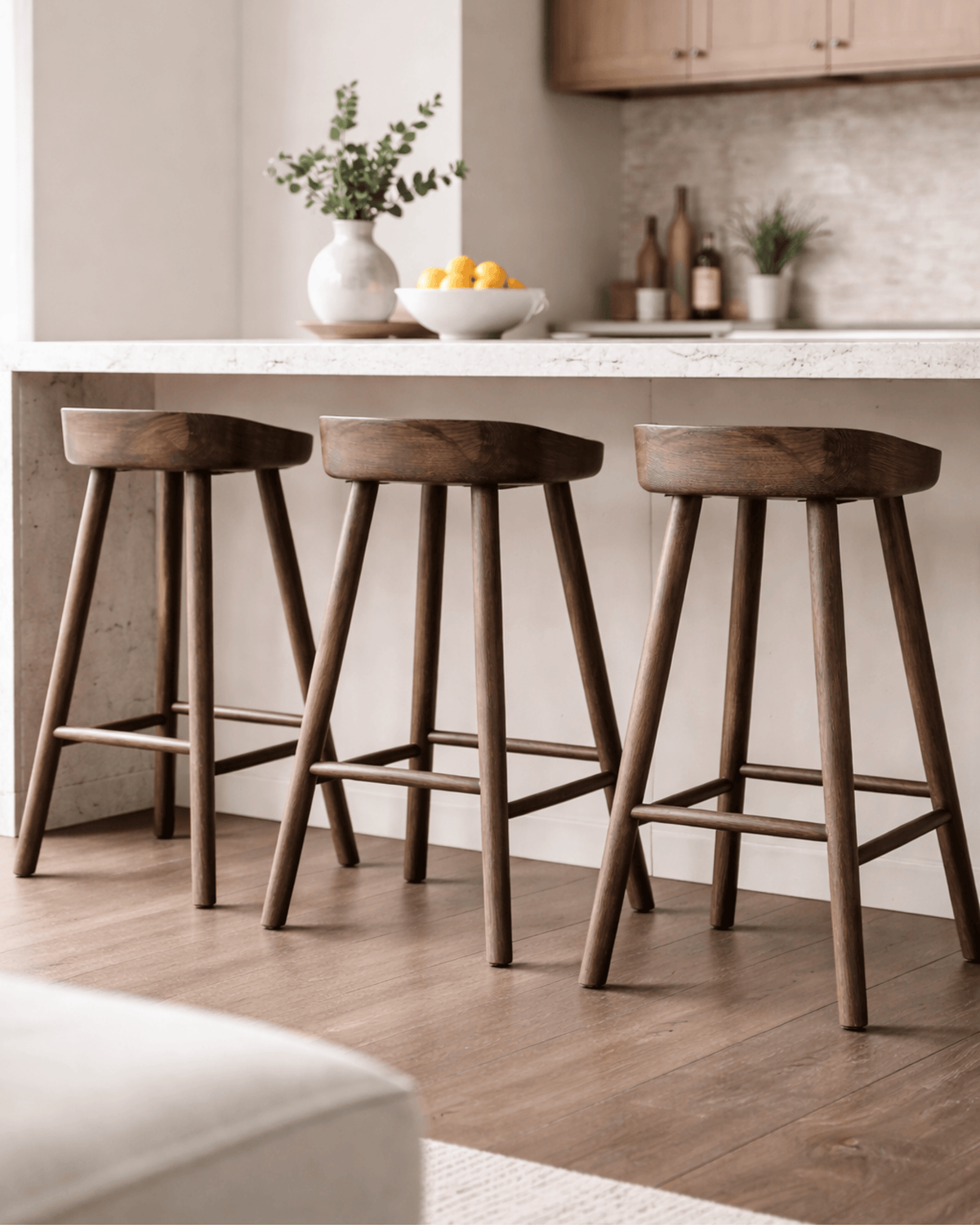 Napa Barstool - Solid American White Oak - Dark Brown