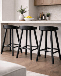 Napa Barstool - Solid American White Oak - Black